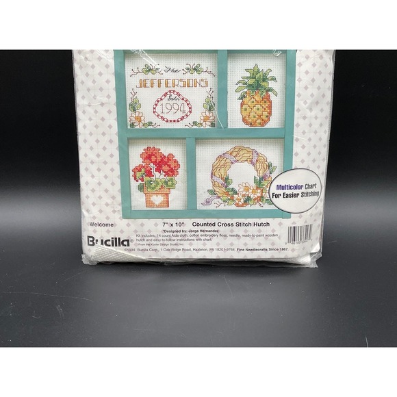 Bucilla Gallery‎ of Stitches Welcome Cross‑Stitch Hutch Kit 14‑Count 7×10 in - Picture 4 of 5